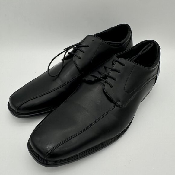 Bruno Marc Mens Black Dress Shoes Size 14 Leather Lace-Up Formal Office Footwear - Picture 2 of 9